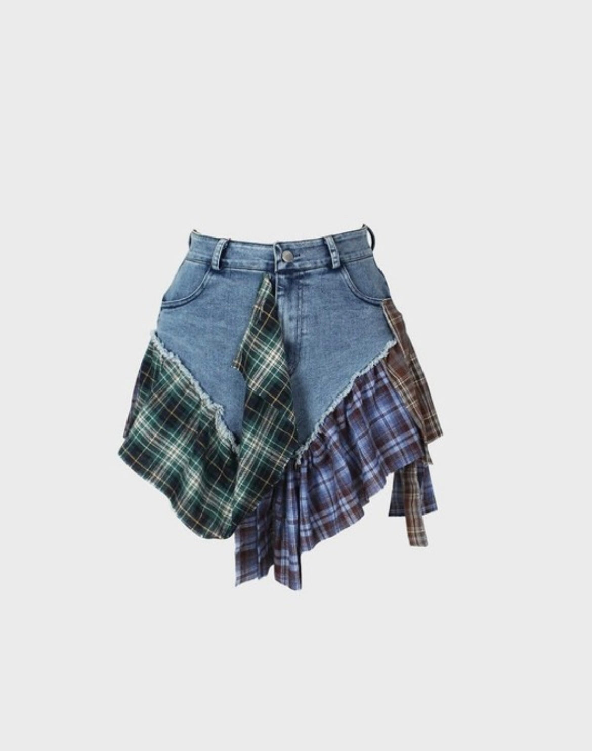 Plaid denim Skirt