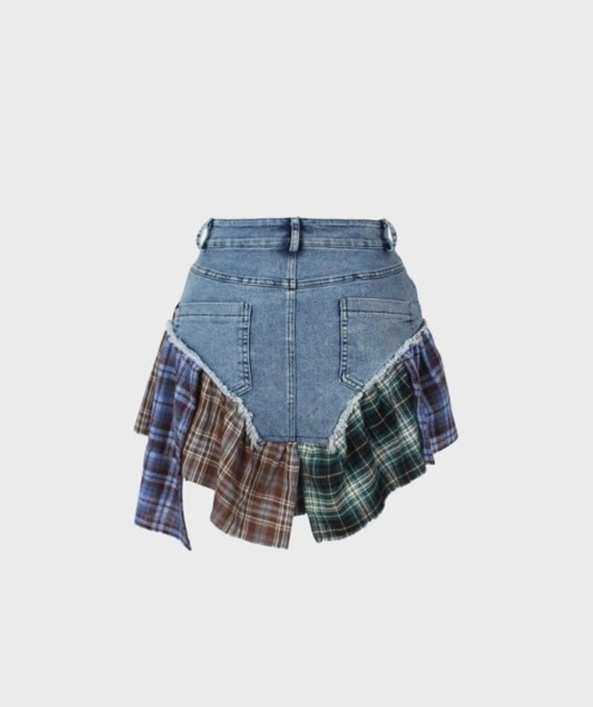 Plaid denim Skirt