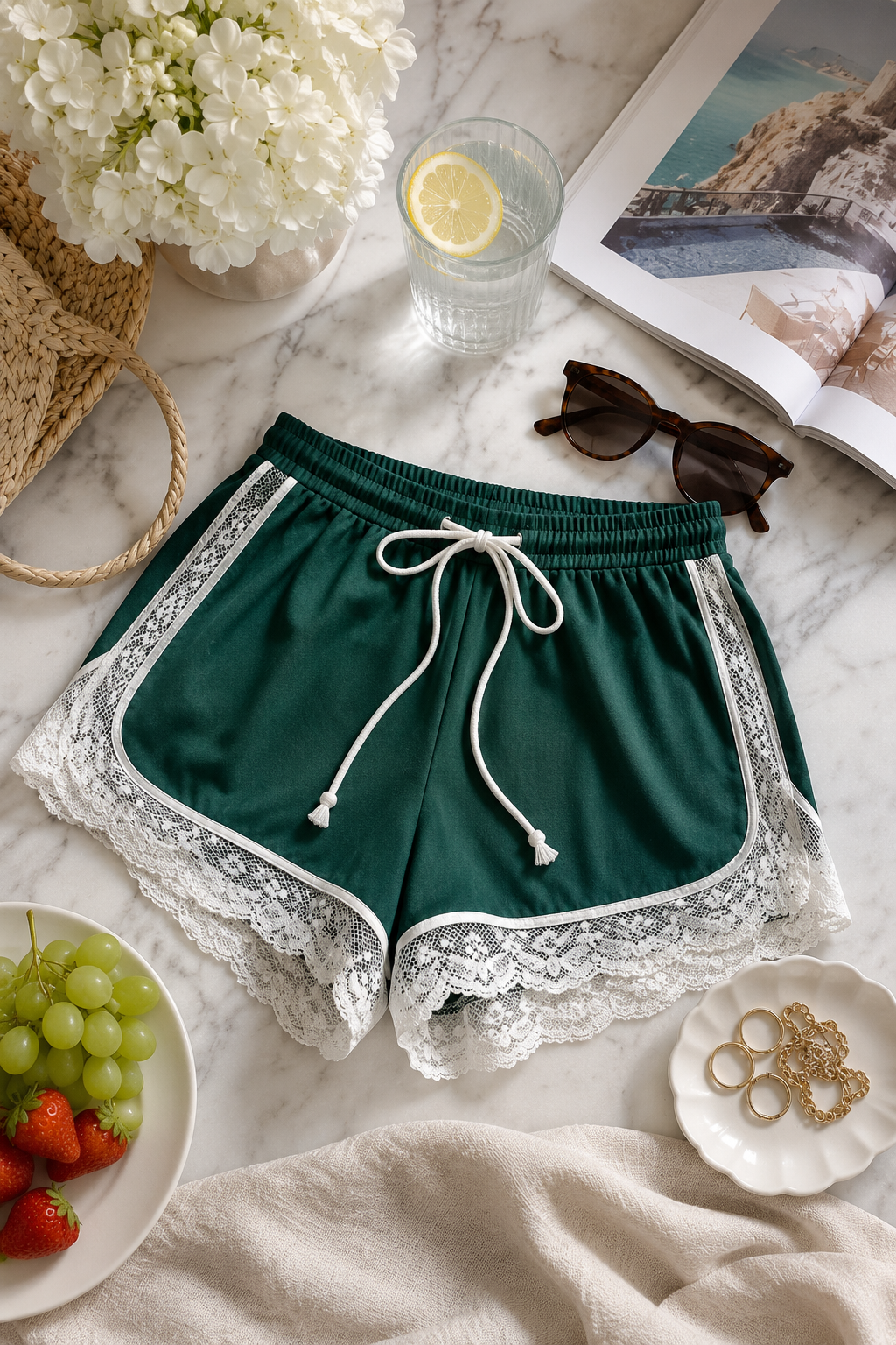 Lace Satin Shorts